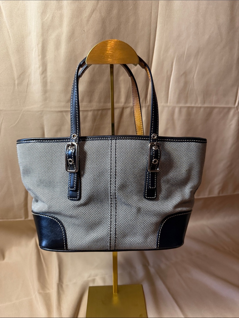Coach Tote Bag with Black Trim - Neutral